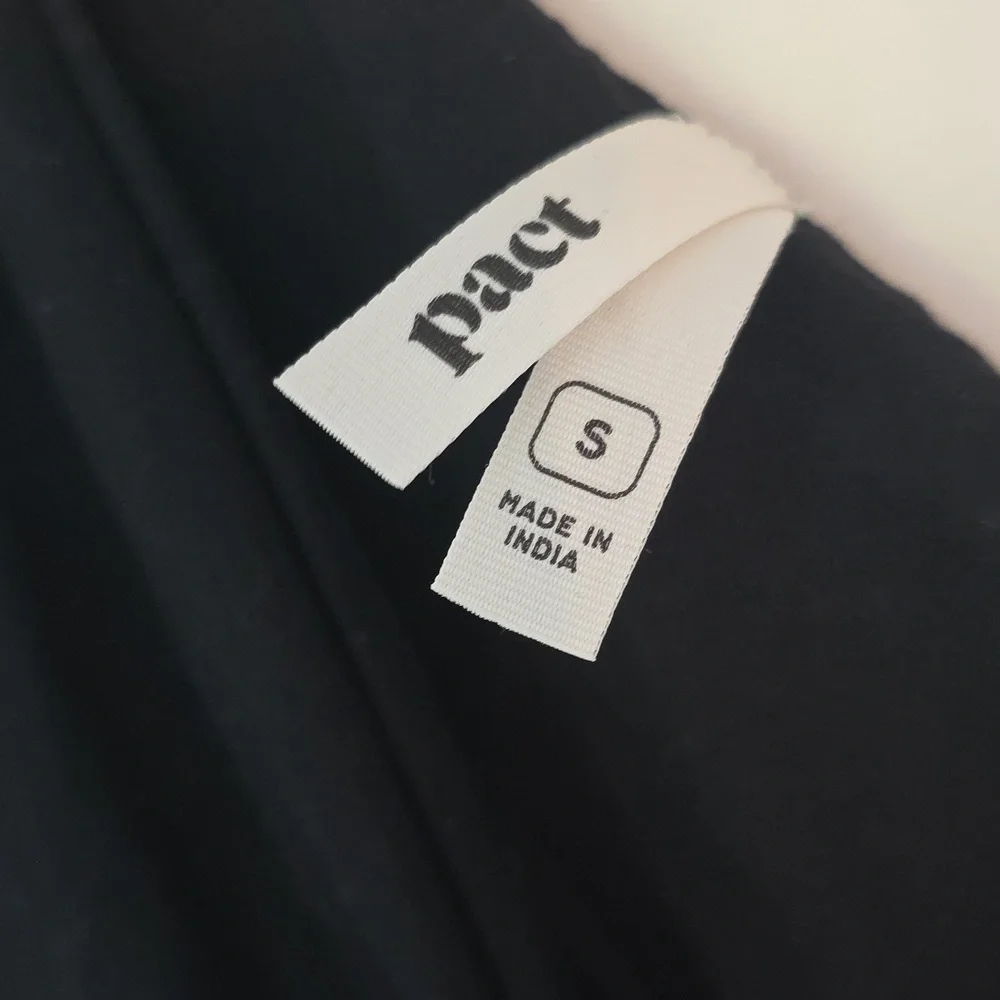 Pact Organic Black One-Shoulder Dress With built-in Bra Small - Picture 4 of 5